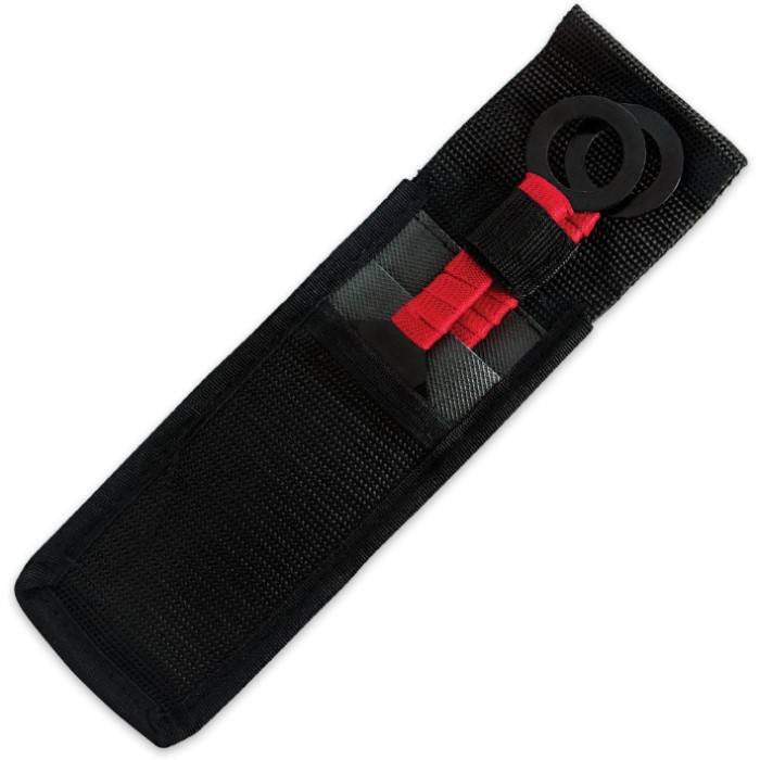 Kunai Throwing Knives - Red 8.5 Inch Set w/ Sheath | True Swords