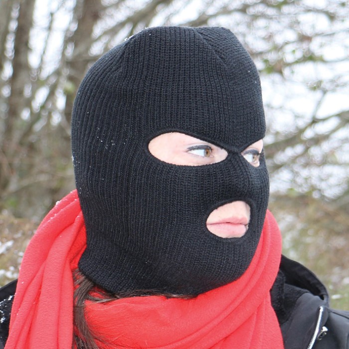 Download Knit Acrylic Ski Mask / 3-Hole Facemask - Black - BOGO ...