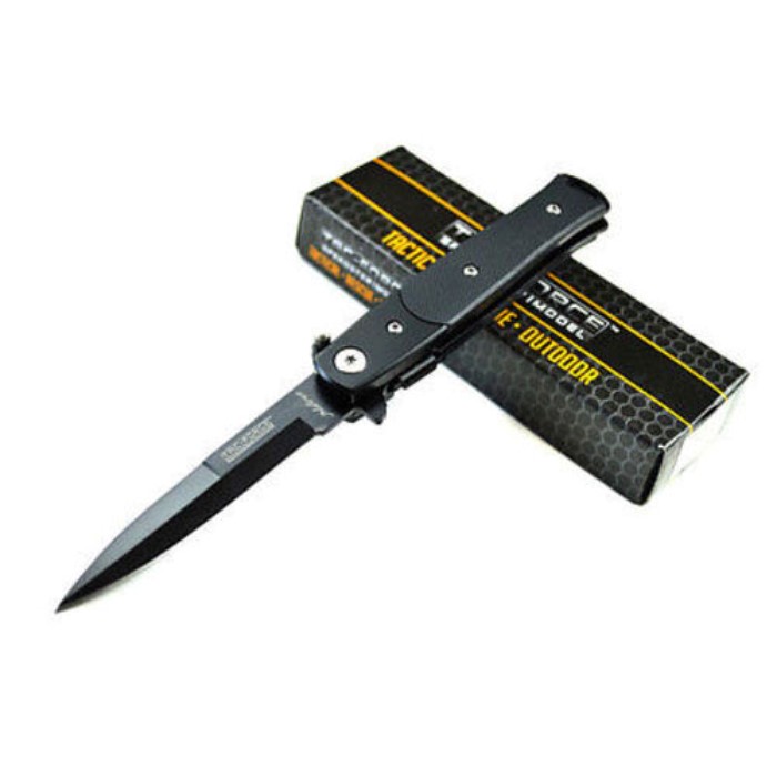 7" Spring Assisted Open Blade Tactical G10 Stiletto Folding Pocket