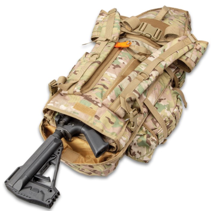 Camo Rifle Backpack With MOLLE System 600D Nylon Construction