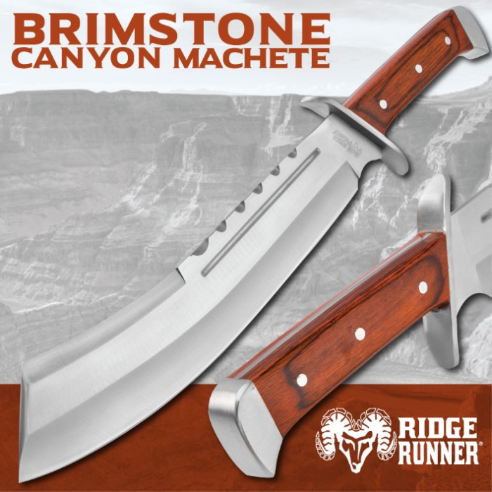 Ridge Runner Brimstone Canyon Machete / Fixed Blade Knife with Nylon